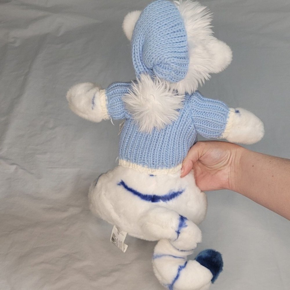 DISNEY STORE Exclusive TIGGER IN BLUE SWEATER WHITE 14" PLUSH Has Tags - Picture 6 of 8
